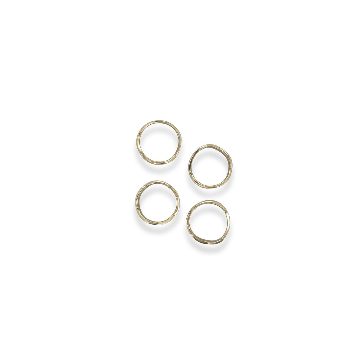 Servetring 4,5cm organisch goud Bedel - Set van 4