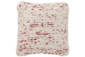 J-Line kussen Gebreeën - polyester - wit/rood