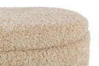 J-Line Poef Opslag Teddy Polyester Beige