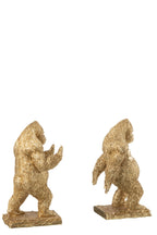 J-Line boekensteun Gorilla - polyresin - goud - 2 stuks