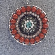 Mandala ketting rode Jaspis