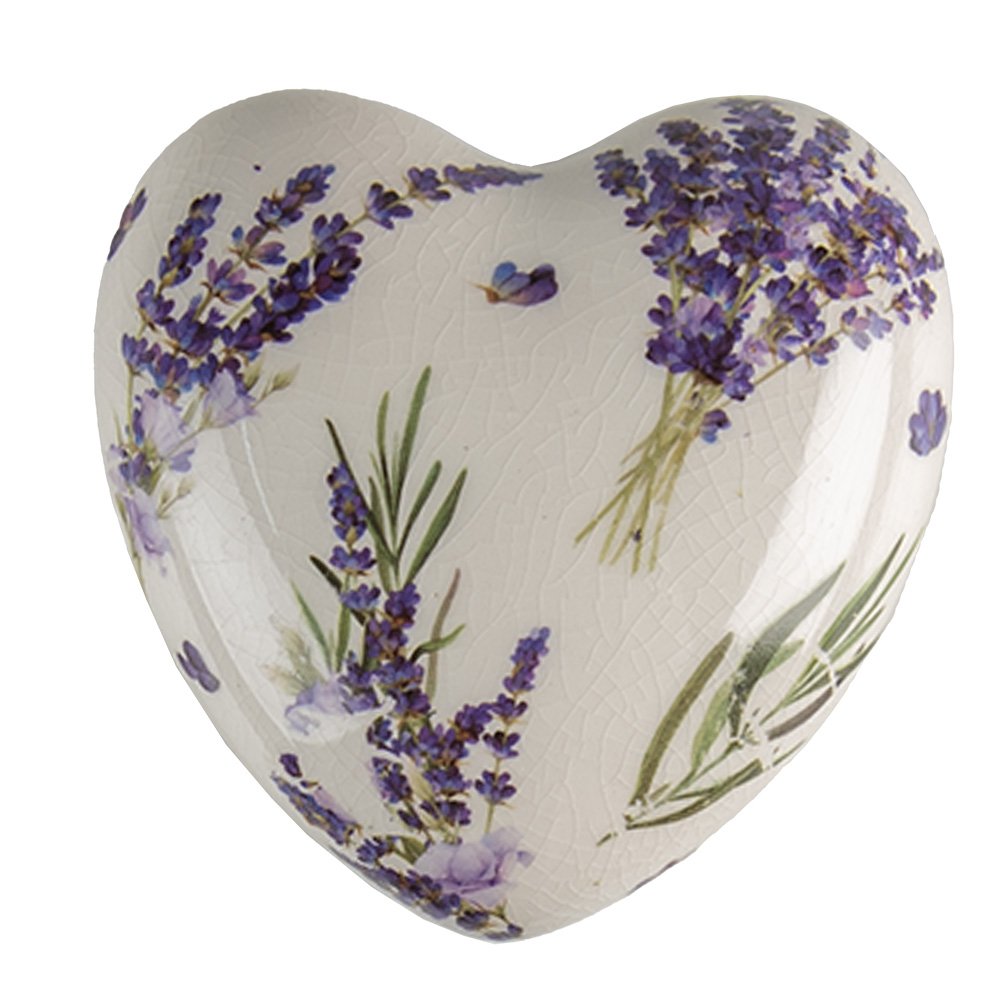 Decoratie 8x8x4 cm Paars Groen Keramiek Lavendel