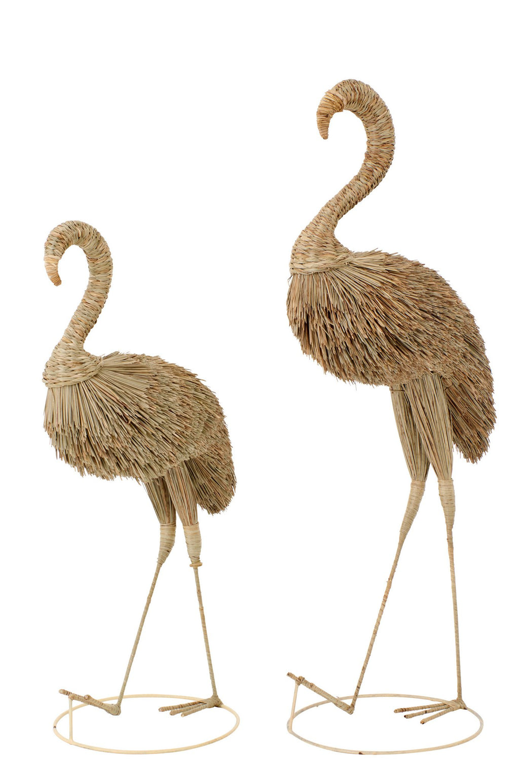 J-Line decoratie Flamingo - gras - naturel - L