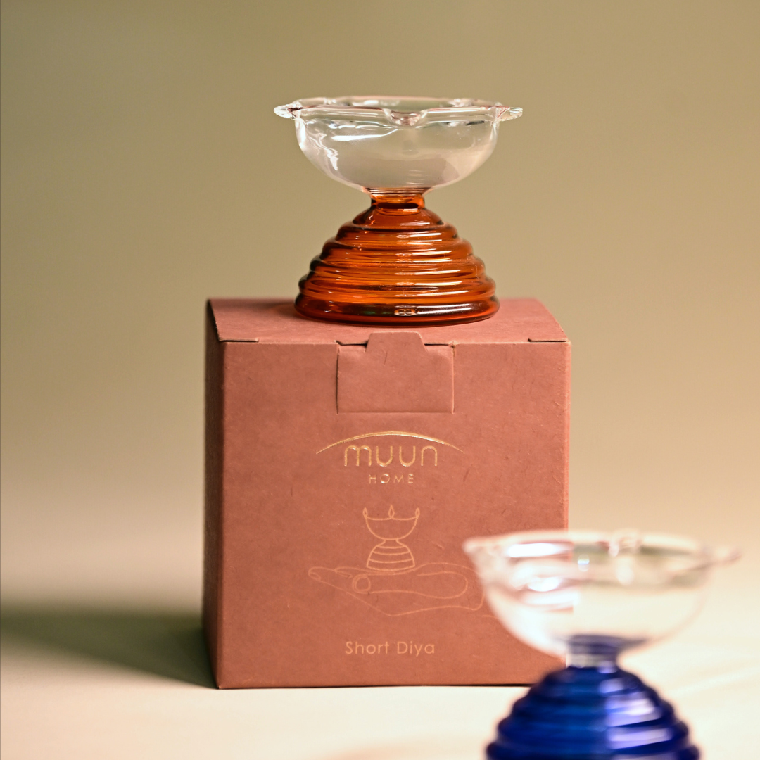 Glazen theelichthouder - Modern Diya-ontwerp