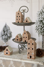 Etagère 2 Laags Ø 28x53 cm Grijs Groen ijzer Serveerschaal