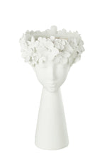 J-Line bloempot Kop - polyresin - wit - large - Ø 23 cm