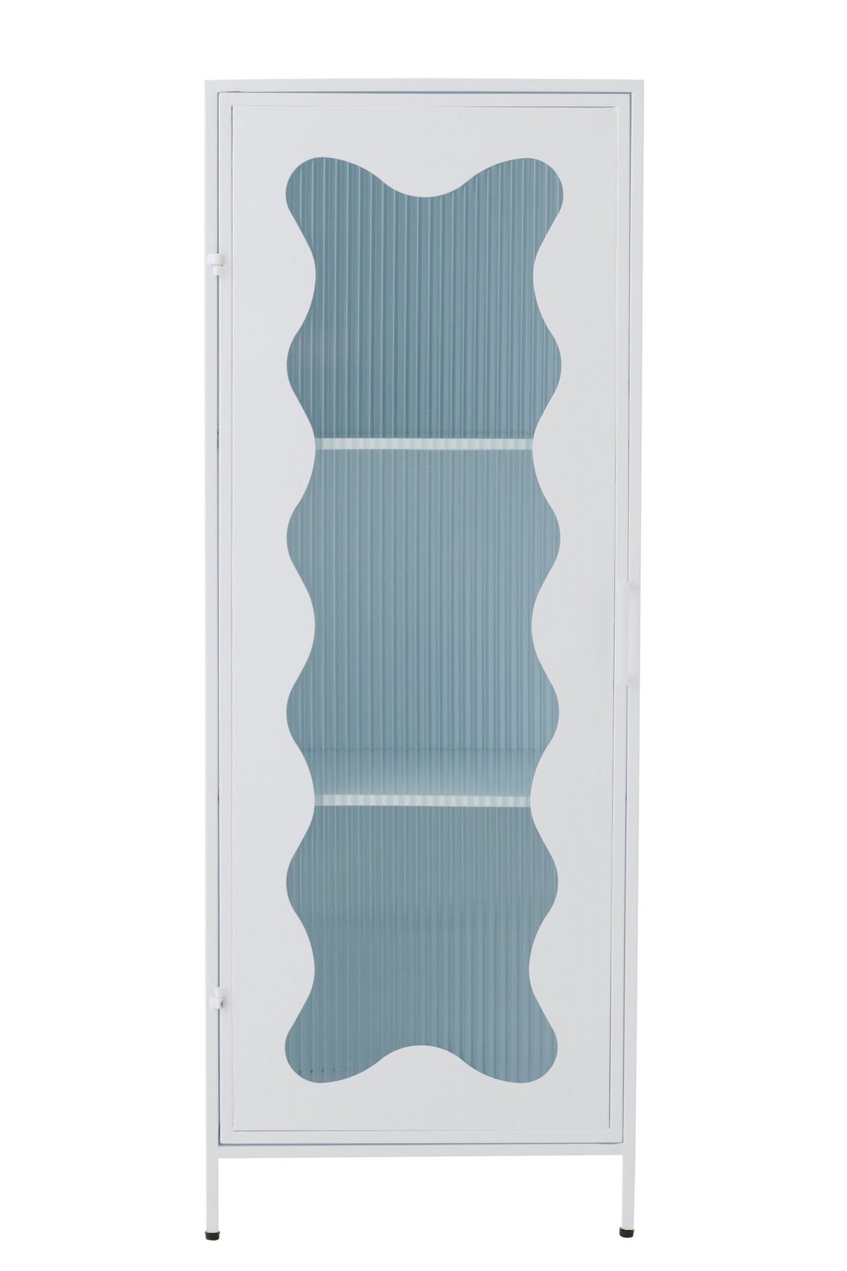 J-Line decoratie Kast - polyresin - ijzer/glas - wit