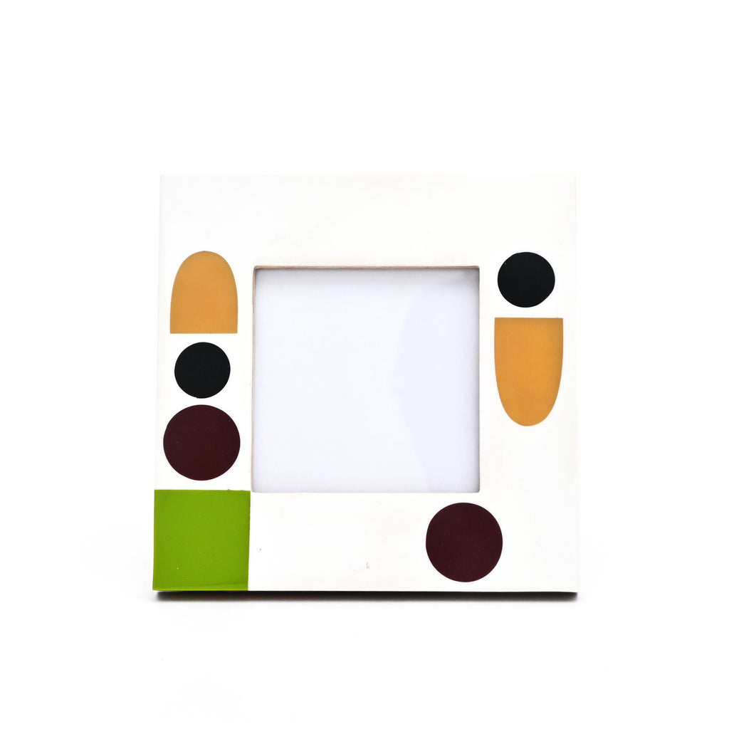 Fotolijst - Abstract geometrisch accent - Meerkleurige hars - 4x4 inch