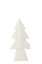 J-Line Gebeeldhouwde boom - paulowniahout - gebroken wit - small