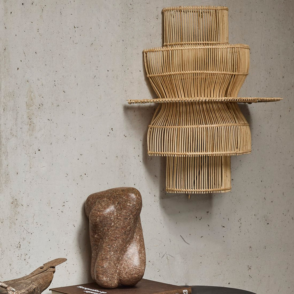Saturn rotan wandlamp