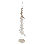 Decoratie Beeld Kerstboom 45 cm Wit Bruin Metaal