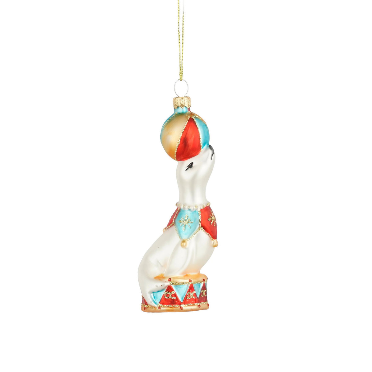 Ornament circus zeehond h12,5xd4,5