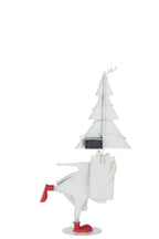 J-Line figuur Kerstman Boom - ijzer - kerstrood/wit - S - LED
