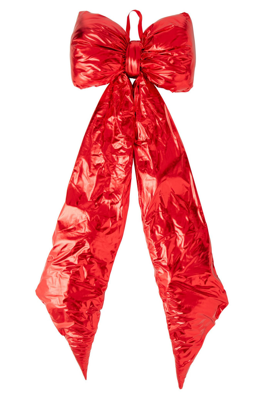 J-Line glanzende strik - fluweel - kerstrood - extra large