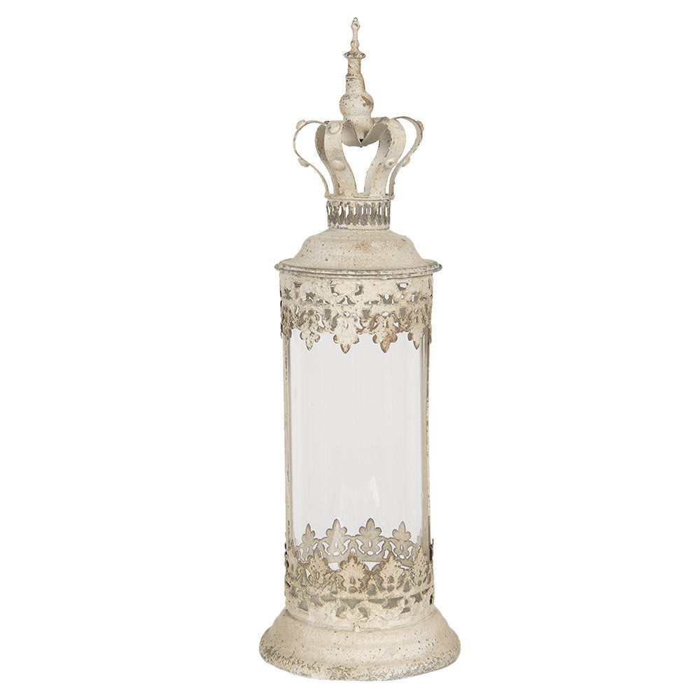Lantaarn Ø 17x55 cm Beige IJzer Kaarsenhouder