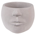 Bloempot Gezicht 17x15x10 cm Grijs Steen Bloempot Binnen
