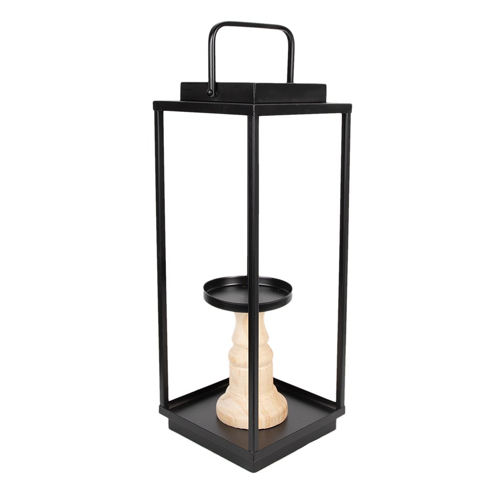 Kandelaar Set van 2 15x15x50/57 cm Zwart ijzer Kandelaar