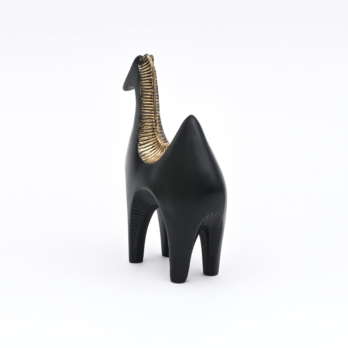 Modern zwart paardsculptuur – abstract decoratief beeldje voor