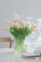 J-Line boeket Tulpen 7stuks - kunststof - lichtroze - small