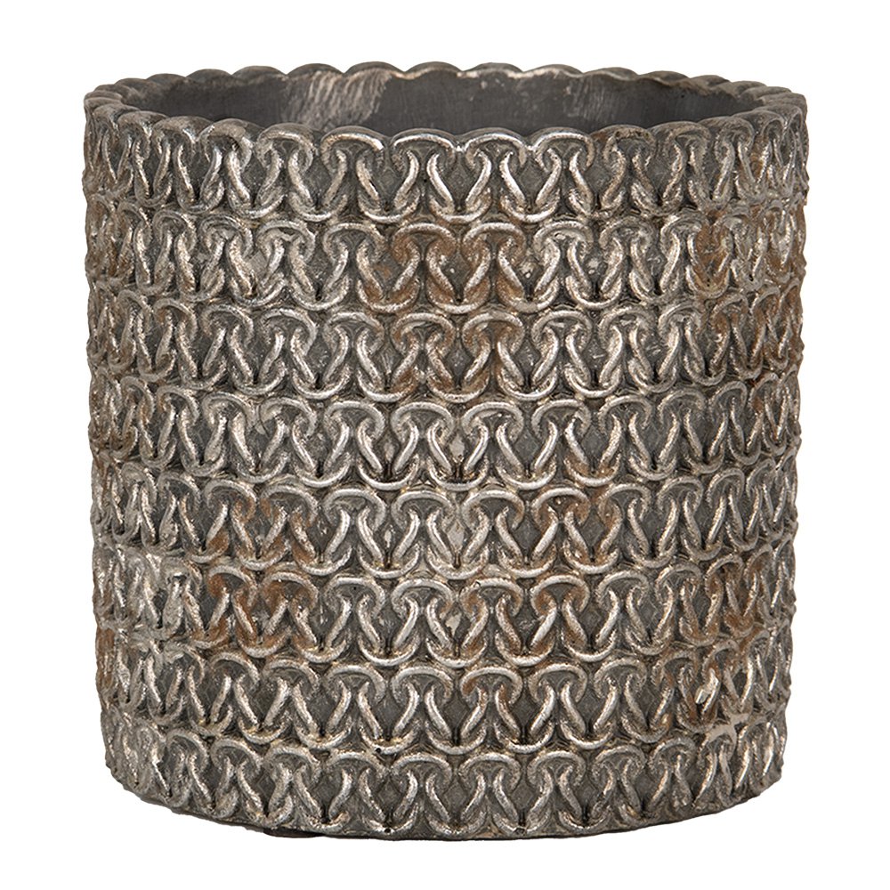 Bloempot Binnen Ø 18x17 cm Grijs Steen Plantenpot