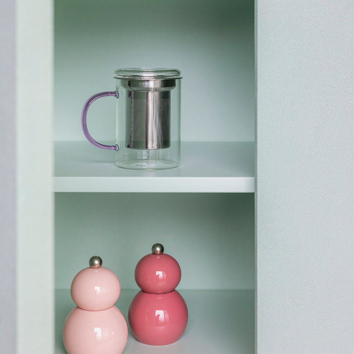 Theemok 43cl met filter en deksel paars Liv