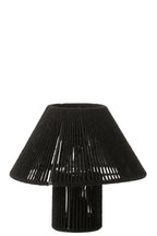 J-Line lamp - metaal/katoen - zwart - LED lichtjes