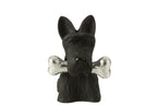 J-Line decoratie Schotse Terrier + Bot - polyresin - zwart