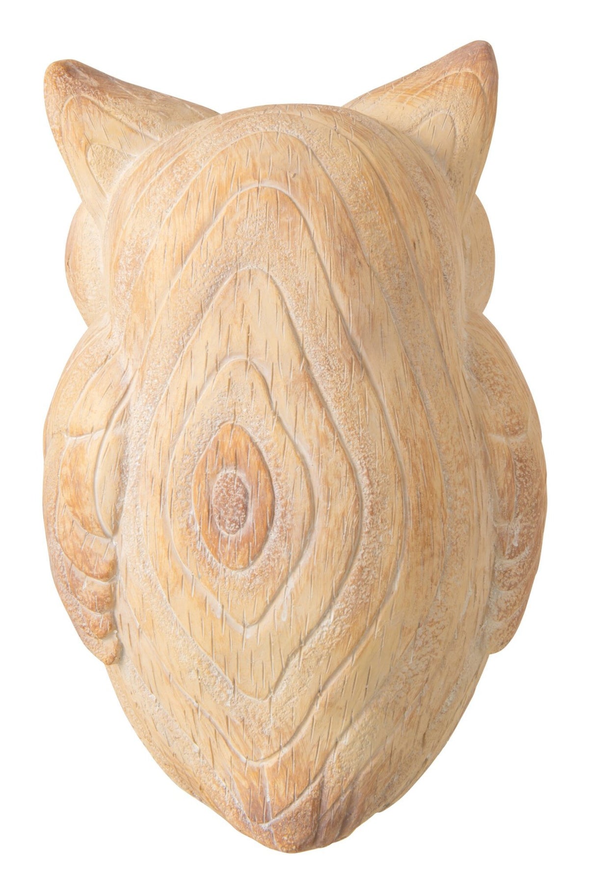J-Line Uil met houtlook - magnesiumoxide - beige - large