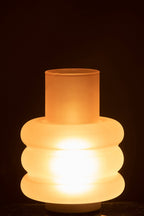 J-Line lamp Ringen - glas - roze - LED lichtjes