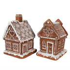 Gingerbread house met LED 17 cm Bruin Polyresin Peperkoekhuisje
