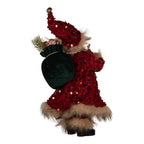 Kerstdecoratie Beeld Kerstman 16x12x31 cm Rood Textiel