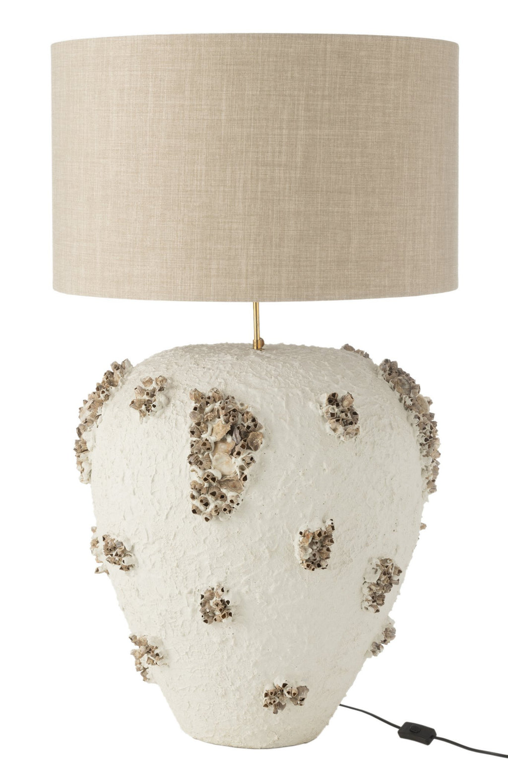 J-Line lamp + kap Jilly Terracotta - steen - wit/bruin