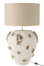 J-Line lamp + kap Jilly Terracotta - steen - wit/bruin