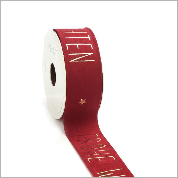 Lint Velvet - Weihnachten - Red - 40mm x 5m