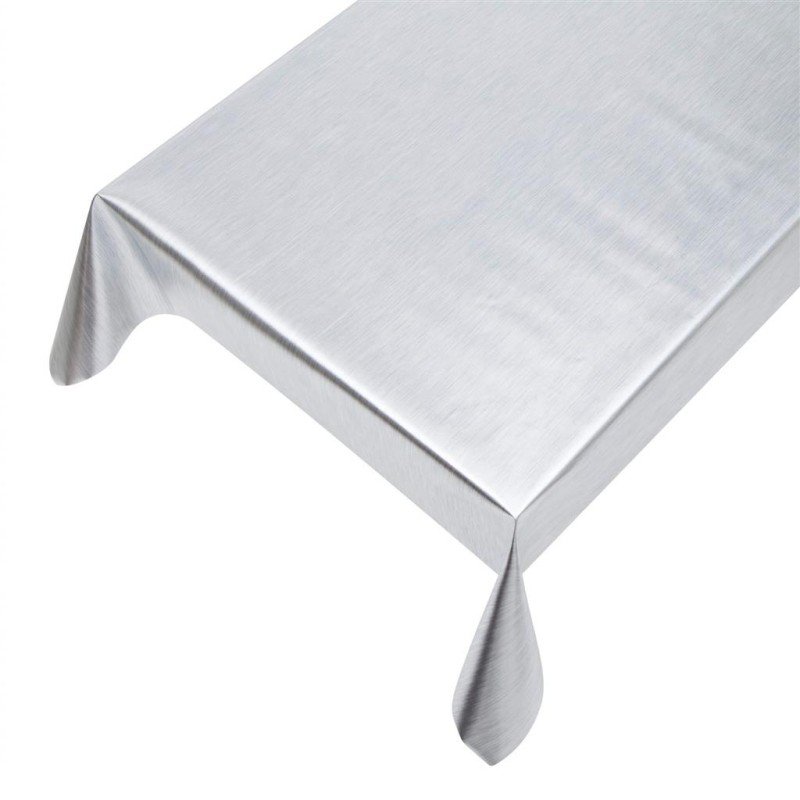 Metallic PVC tafelkleed zilver 137cmx20mtr