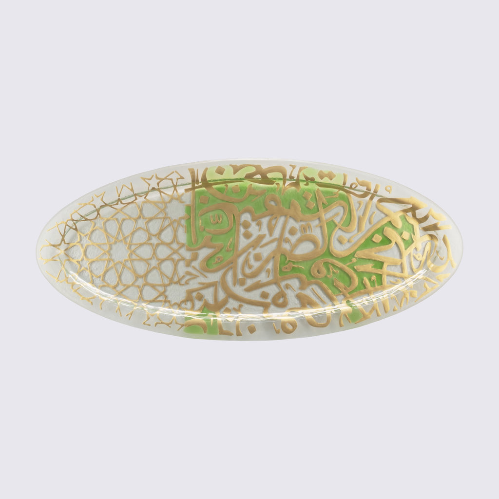 Gouden ovaal medium nieuw 53x22 goud en groen