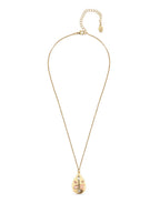 Ketting met stenen studs – mode-sieraden – goudkleurige legering – lengte 46 cm