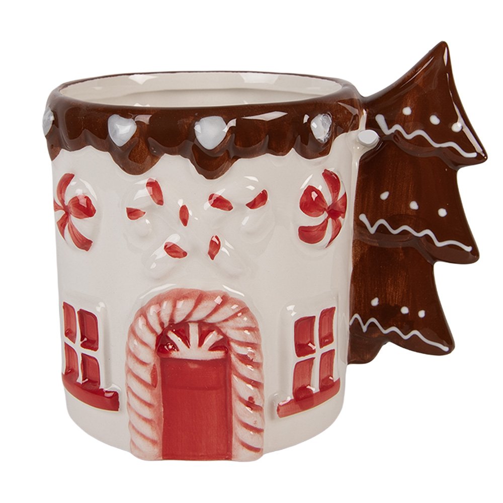 Mok 400 ml Wit Keramiek Kerstboom