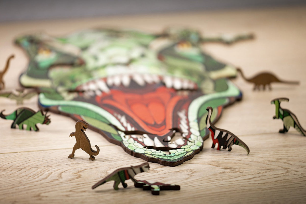 Eco Wood Art (EWA) Houten Legpuzzel T-Rex Size M, 1942, 40x24,5x0,5cm