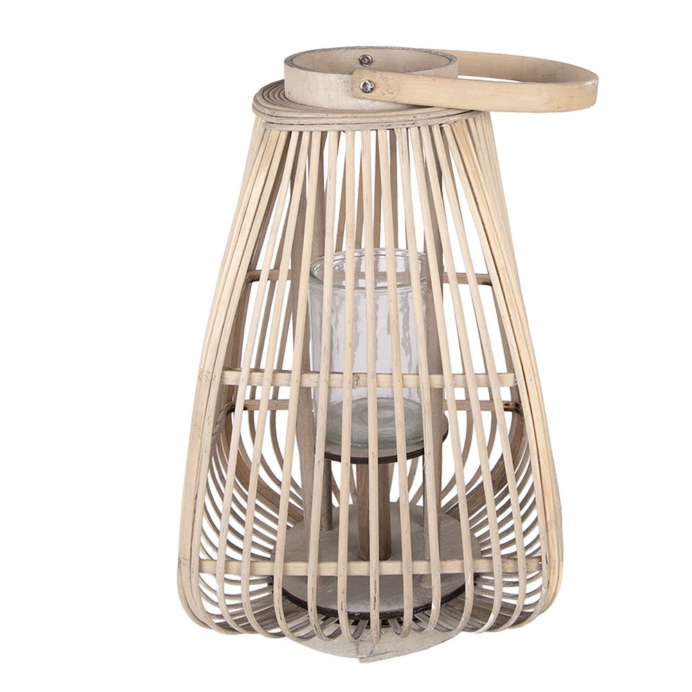 Windlicht 27x27x42 cm Beige Rotan