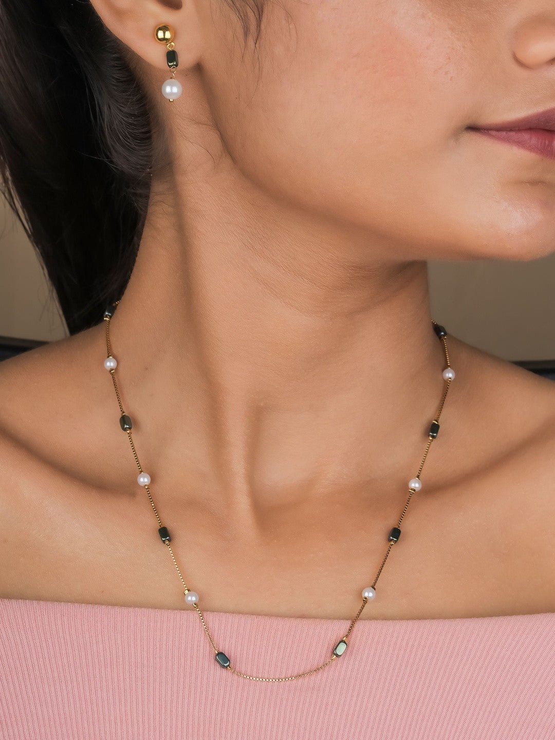Messing vergulde ketting – schakelketting – met kristallen verfraaid messing