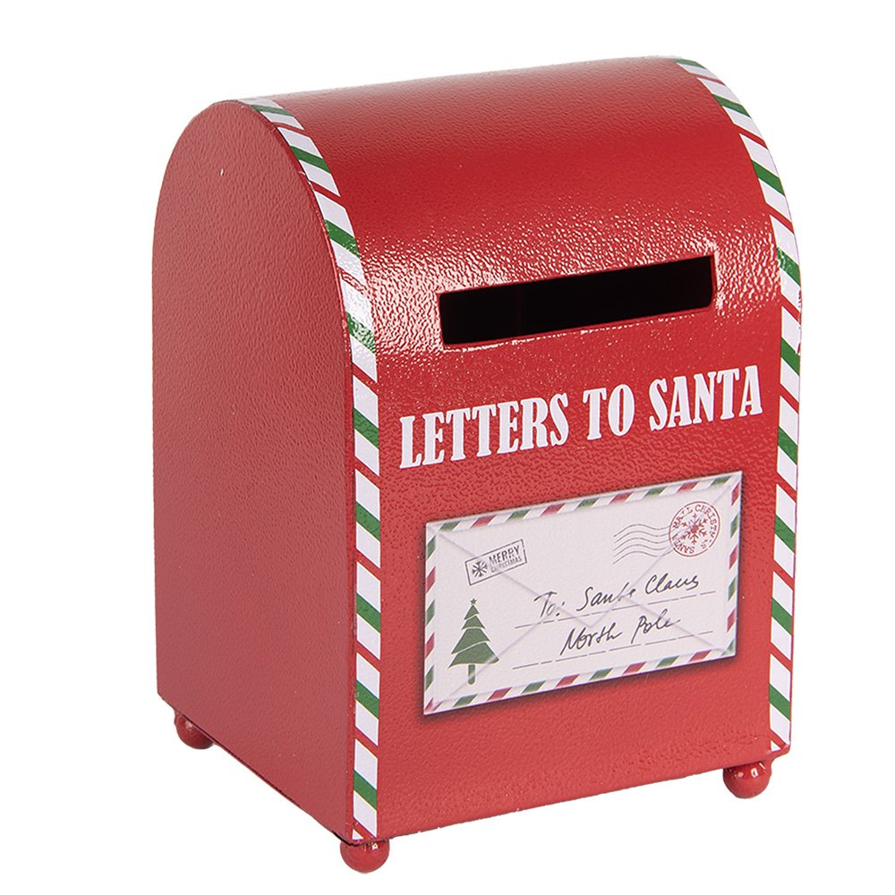 Kerstdecoratie Brievenbus 14x13x19 cm Rood Metaal