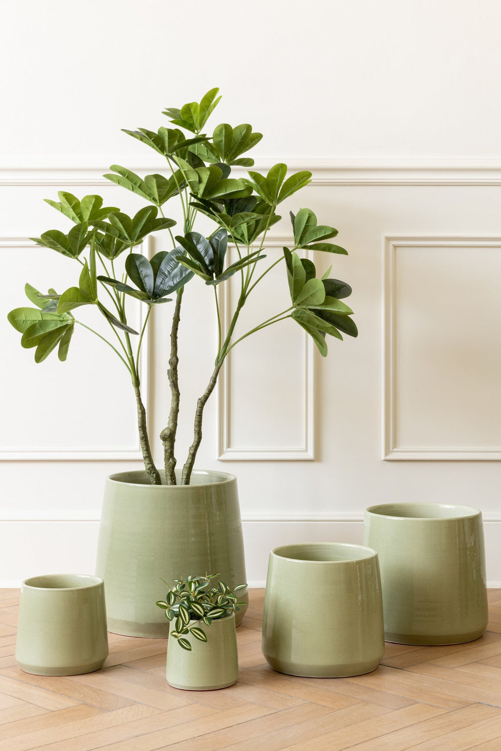 J-Line Bloempot Rond Keramiek Groen Extra Small