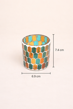 Kaarshouder - Rond mozaïekglas - Handgemaakt decoraccent