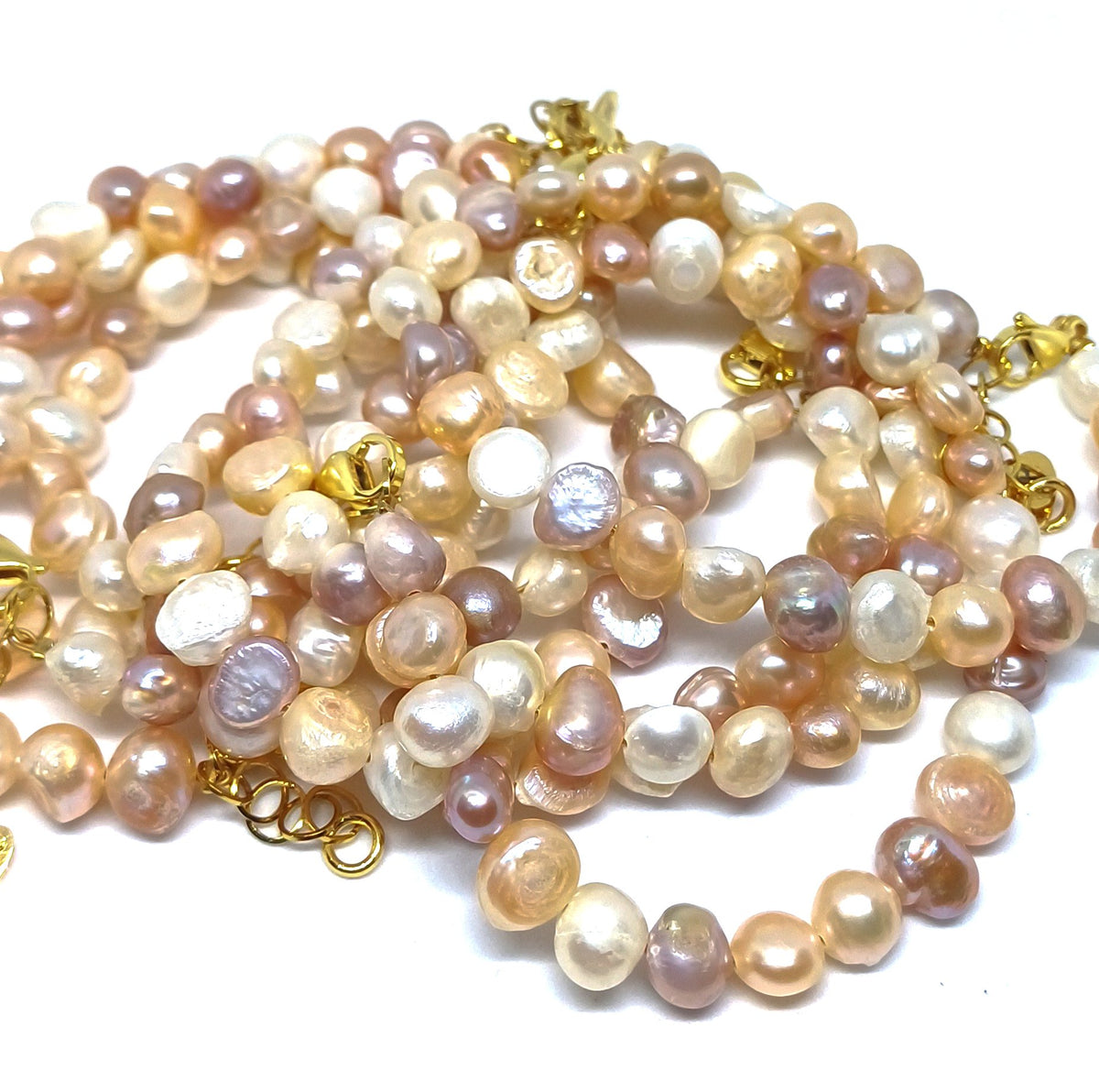 Zoetwaterparel Nugget armband seashell