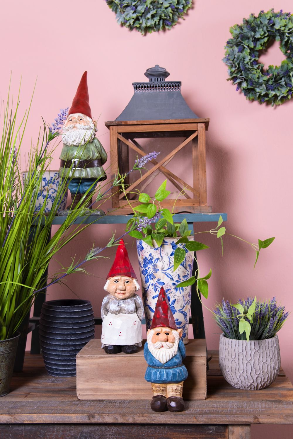 Beeld Kabouter 22x13x40 cm Groen Polyresin