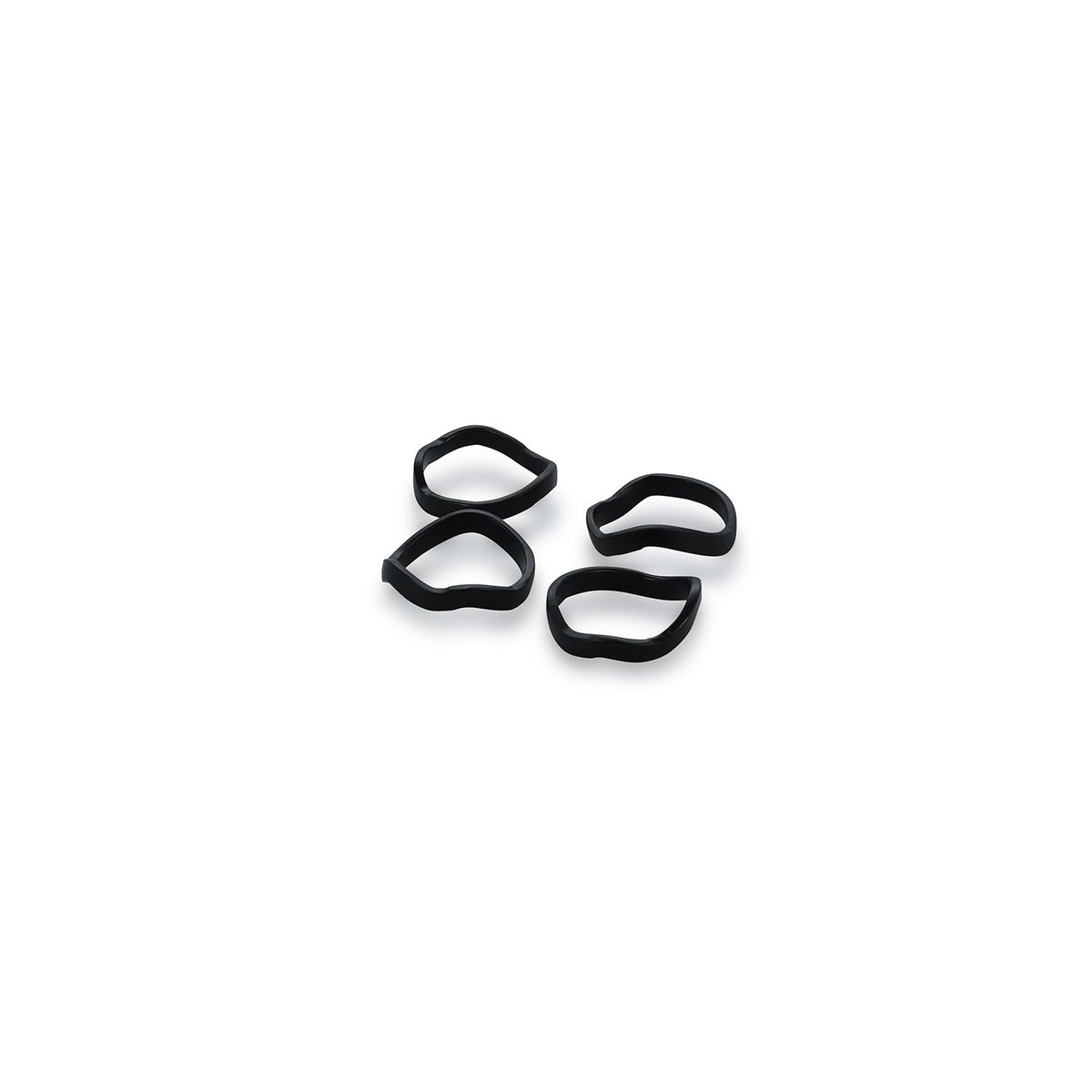 Servetring 4,5cm organisch zwart Charm - Set van 4