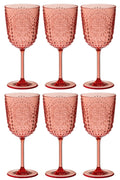 J-Line Doos 6 Wijnglazen Plastic Rood