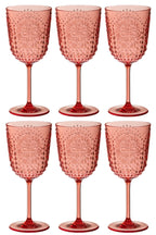J-Line Doos 6 Wijnglazen Plastic Rood