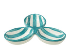 J-Line schaal Granada Stripes Clover - keramiek - wit/aqua